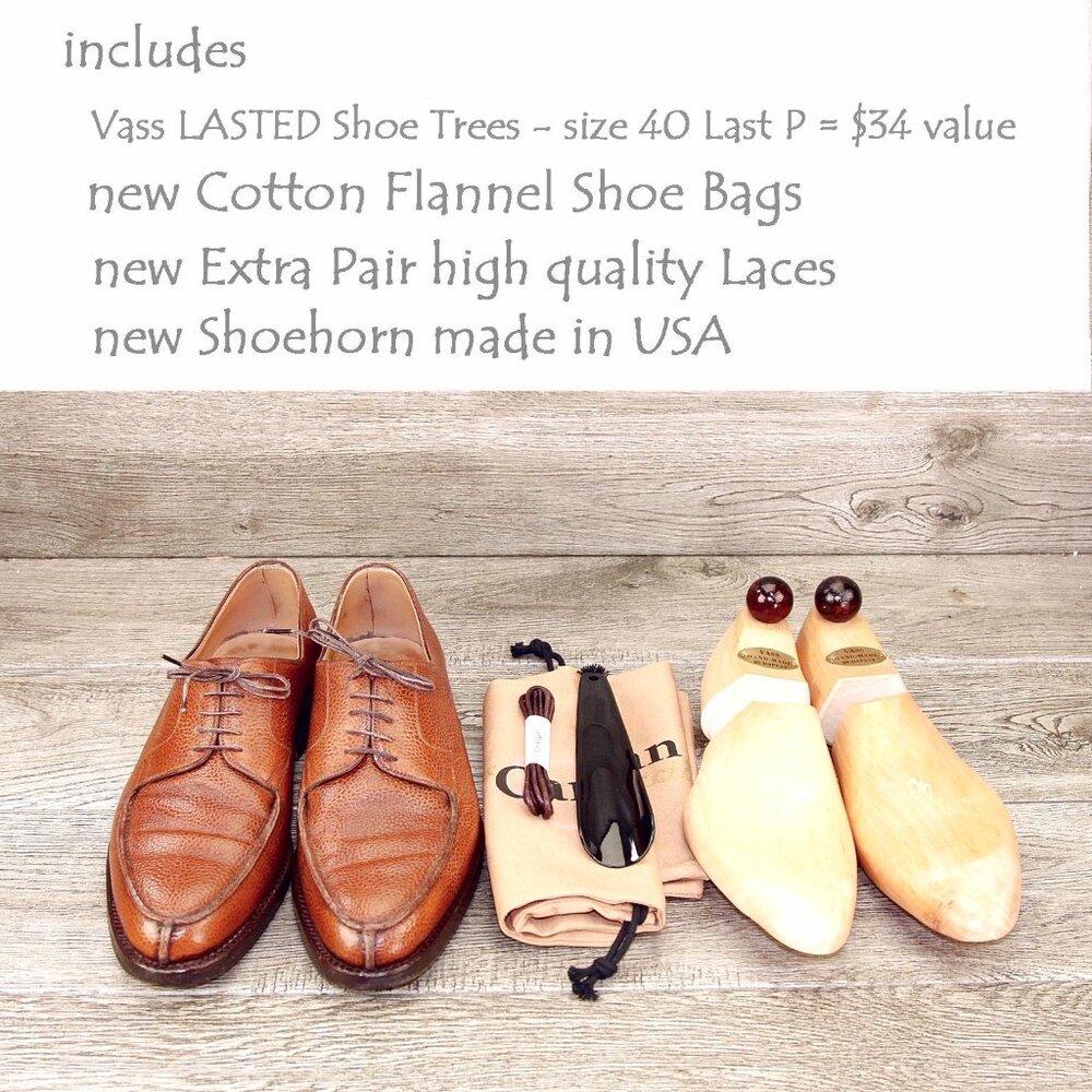 $579 Handmade VASS Shoes Norweger (EU40) - US 7 M - Cognac w/ Lasted Vass Trees - Picture 7 of 16